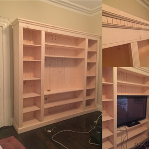 Double Bookcase With Deep Four Door Base 
