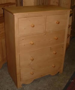 Waxed 2 over 3 Chest of Drawers