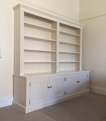Double Bookcase With Deep Four Door Base 