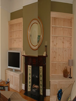 Buit in tv unit with shelves