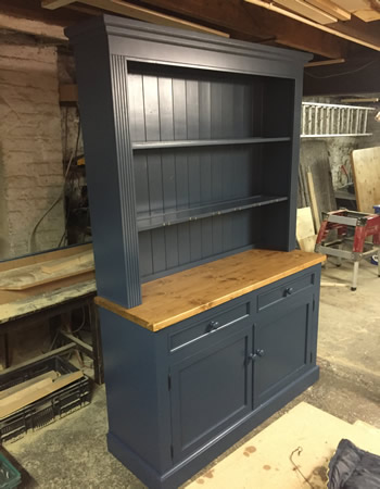 Large hand made to orderPainted Sticky Finger Blue Open 4 ft Dresser 