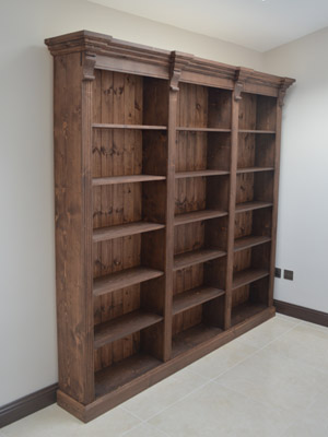 Dark Walnut Stained 7ft Bookcase