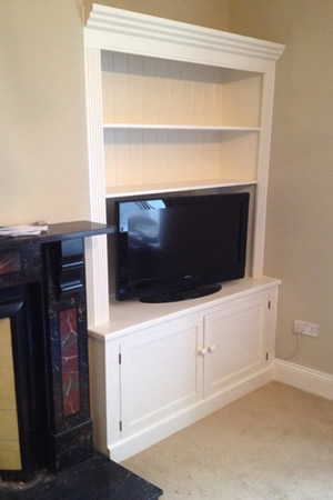 Pair of Fitted and painted Alcoves With Drawers